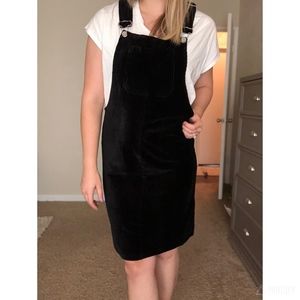 Black Velvet Overall Dress
